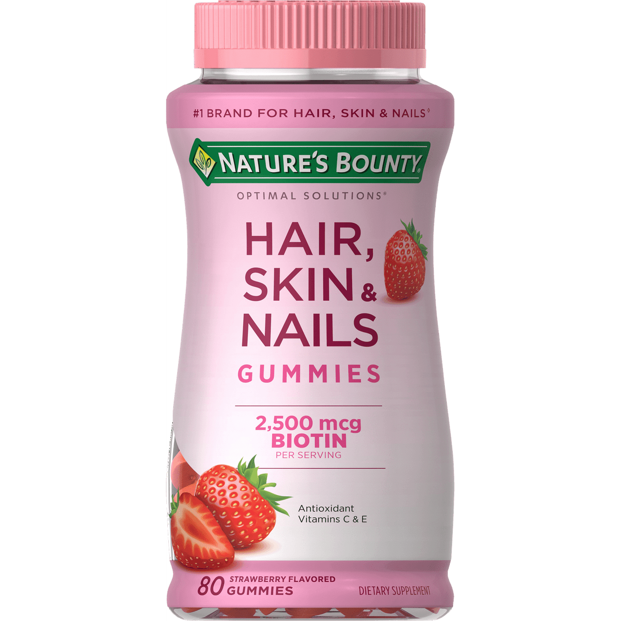 Natures Bounty Hair, Skin And Nails Gummies, Strawberry, 80 Ea